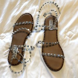 Steve Madden silver studded straps sandals